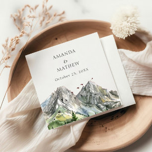 Rustic Woodland Mountain Forest Pine Wedding Napkin