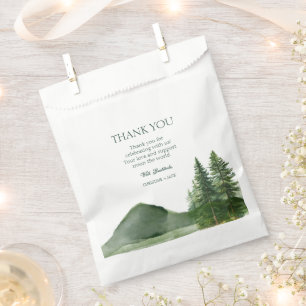Rustic Woodland Mountain Forest Pine Wedding Thank Favour Bags