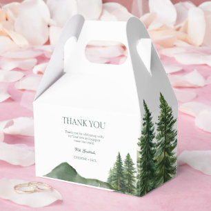 Rustic Woodland Mountain Forest Pine Wedding Thank Favour Box