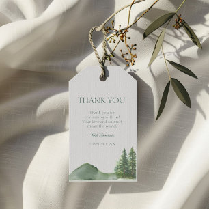 Rustic Woodland Mountain Forest Pine Wedding Thank Gift Tags