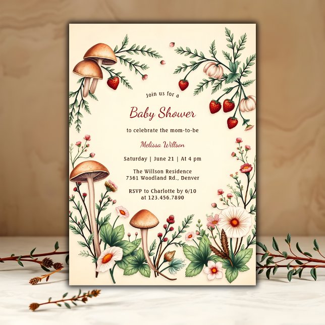 Rustic Woodland Nature Boho Baby Shower Invitation (Rustic Woodland Nature Boho Baby Shower Invitation)
