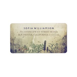 Rustic Woodland Navy Address Labels