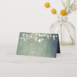 Rustic Woodland Night Lights Wedding Place Card