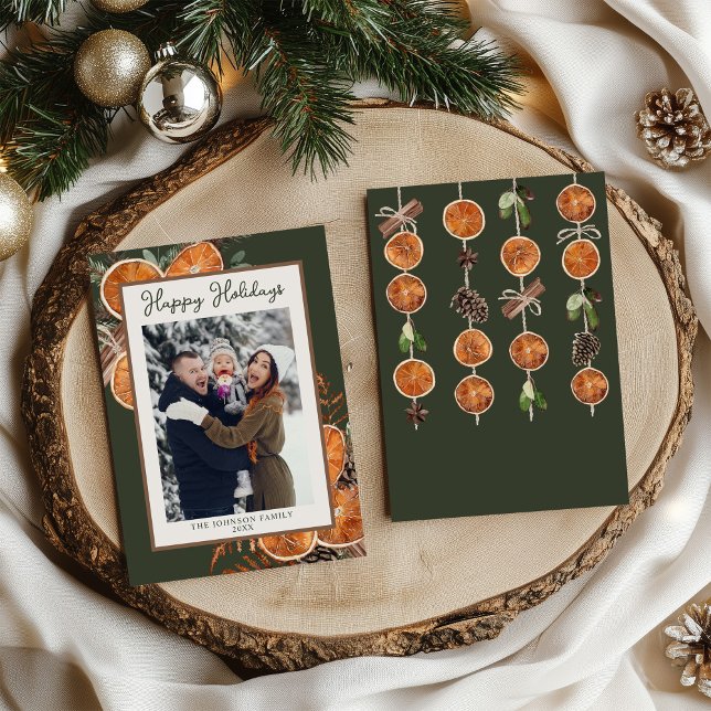 Rustic Woodland Photo Christmas Holiday Card (Creator Uploaded)