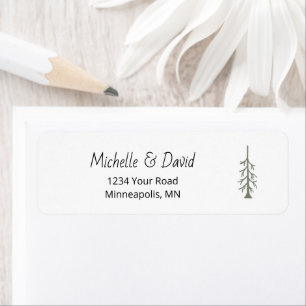 Rustic Woodland Pine Tree Wedding Return Address