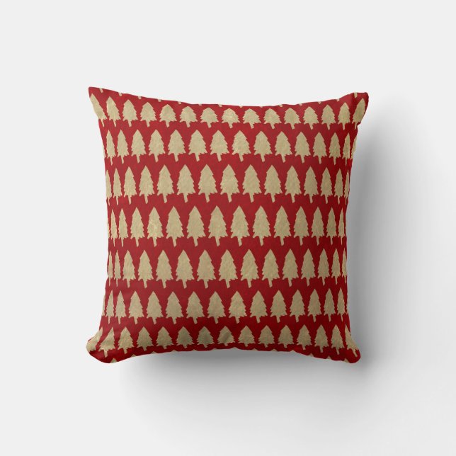 Rustic Woodland Pine Trees Pillow (Front)