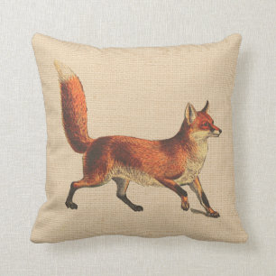 Rustic Woodland Red Fox Pillow
