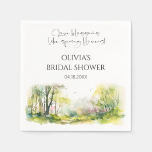 Rustic Woodland Spring Forest Bridal shower Napkin