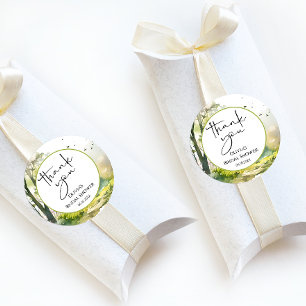 Rustic Woodland Spring Forest Thank you Classic Round Sticker