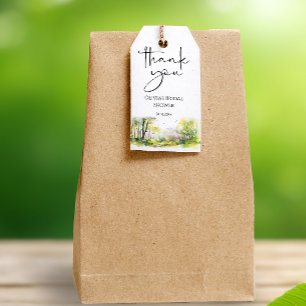 Rustic Woodland Spring Forest Thank you Gift Tags