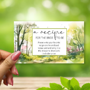 Rustic Woodland Spring Recipe for the bride Enclosure Card