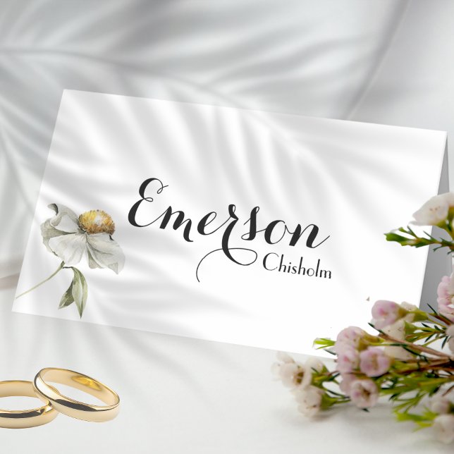 Rustic Woodland Summer Wildflower Bloom Meadow Place Card (Lovely Wildflower Bloom Folded Place Card with Name and Message in the inside)