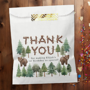 Rustic Woodland Thank You Favour Bag for One Happy