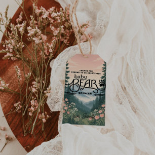 Rustic Woodland Vintage Baby Bear Shower Gift Tags