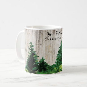 Rustic Woodland Watercolor Trees Camping Outdoors Coffee Mug