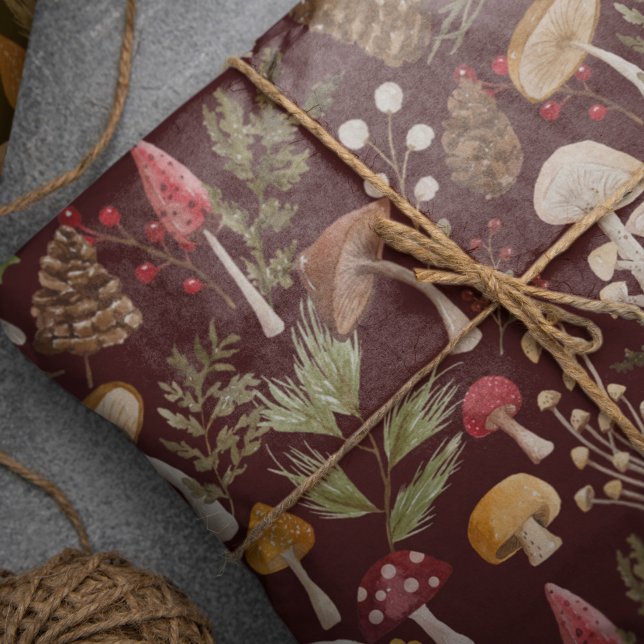 Rustic Woodland Watercolor Woodsy Mushroom Forest  Tissue Paper (Rustic Woodland Watercolor Woodsy Mushroom Forest Tissue Paper)