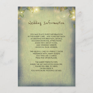 Rustic Woodland Wedding Information Guest Enclosure Card