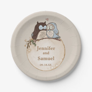Rustic Woodland Wedding Owl   Paper Plate