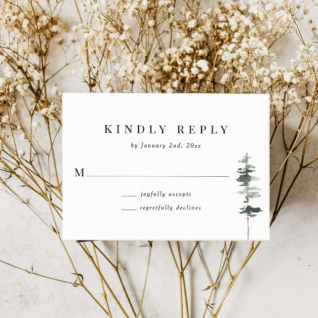 Rustic Woodland Wedding Suite RSVP Response Card (Creator Uploaded)