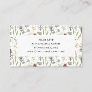 Rustic Woodland Wedding Website RSVP Business Card