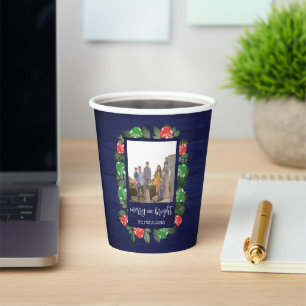 Rustic Woodland Whimsical Mushrooms Christmas Paper Cups