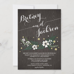 Rustic Woodland Wildflower Wedding Invitations