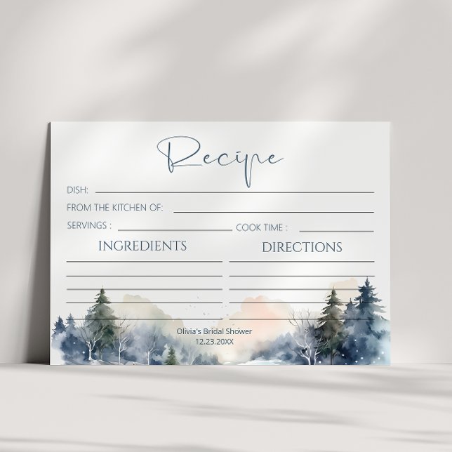 Rustic Woodland Winter Forest Recipe Card (Creator Uploaded)