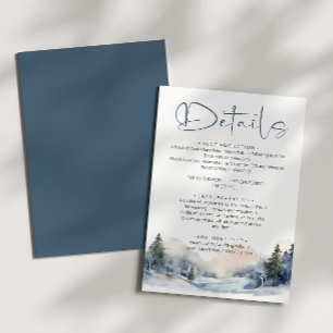 Rustic Woodland Winter Forest Wedding Details Enclosure Card