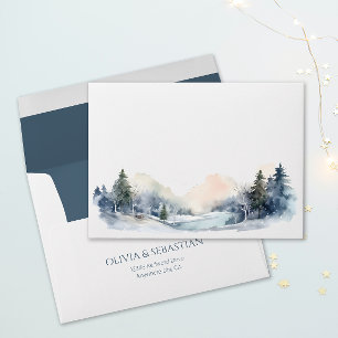 Rustic Woodland Winter Forest Wedding  Envelope