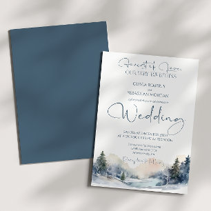 Rustic Woodland Winter Forest Wedding Invitation