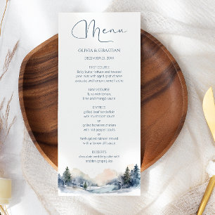 Rustic Woodland Winter Forest Wedding Menu