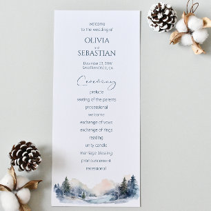 Rustic Woodland Winter Forest Wedding Programme
