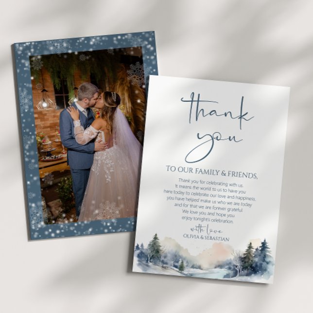 Rustic Woodland Winter Forest Wedding Thank You Card (Creator Uploaded)