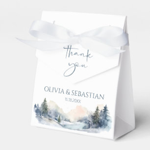 Rustic Woodland Winter Forest Wedding Thank you Favour Box