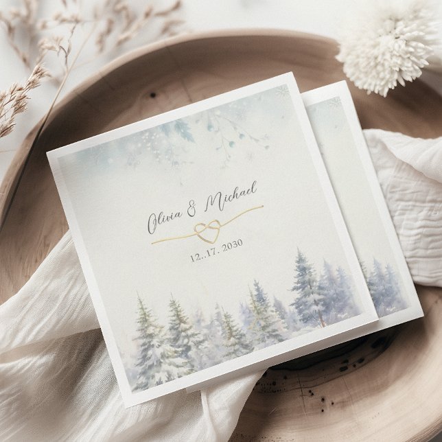 Rustic Woodland Winter Wedding Napkins (Creator Uploaded)