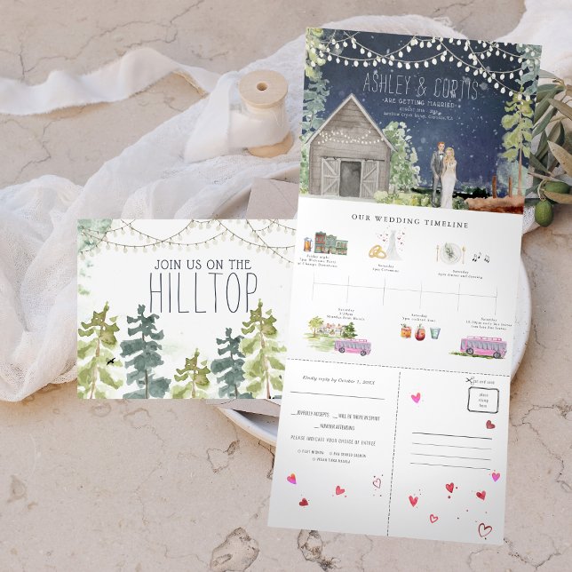 Rustic Woods Barn Wedding | Tri-Fold Invitation (Creator Uploaded)