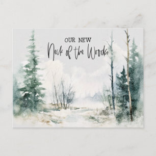 Rustic Woods We've Moved New Home Announcement Postcard
