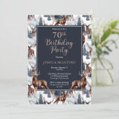 Rustic Woodsy Deer | Forest 70th Birthday Party Invitation (Standing Front)