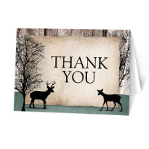 Rustic Woodsy Deer Thank You Cards