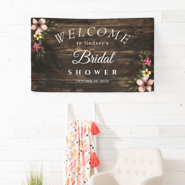 :Rustic Woodsy Elegant Country Bridal Shower Sign (Insitu)