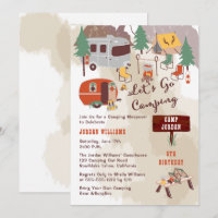 Rustic Woodsy Lets Go Camping Boy Birthday Party