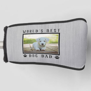 Rustic World's Best Dog Dad Paw Prints Pet Photo Golf Head Cover