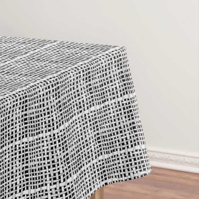 Rustic Woven Elegant Silver Burlap Tablecloth (In Situ)