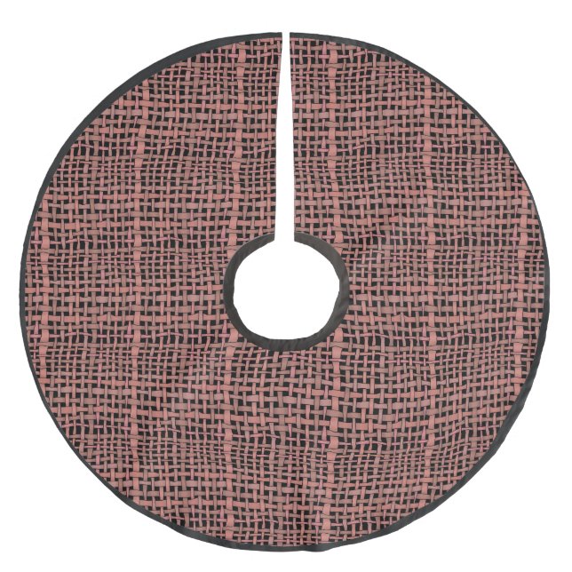 Rustic Woven Rough Burlap Pinkish Brushed Polyester Tree Skirt (Front)