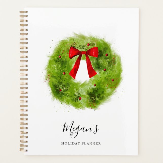 Rustic Wreath Christmas Holiday Planner (Front)