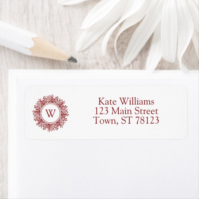 Rustic Wreath Christmas Monogram Address (Insitu)