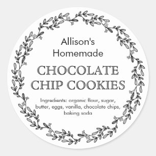 Rustic Wreath Cookie Baker Food Product Label
