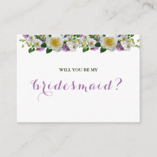 Rustic wreath floral will you be my bridesmaid enclosure card