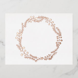 Rustic wreath frame blank elegant white foil card