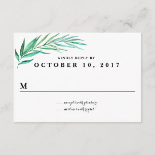 Rustic Wreath Greenery Wedding Reply Card